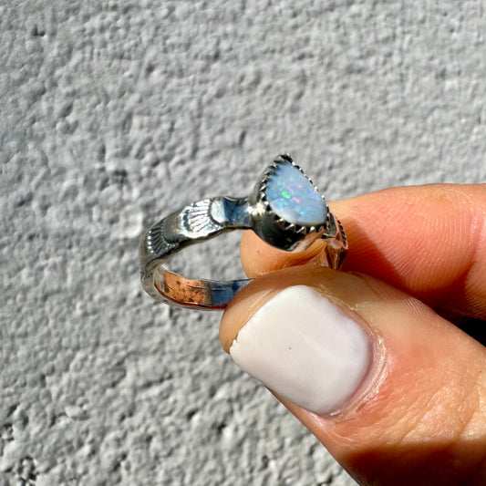 Opal Teardrop Ring